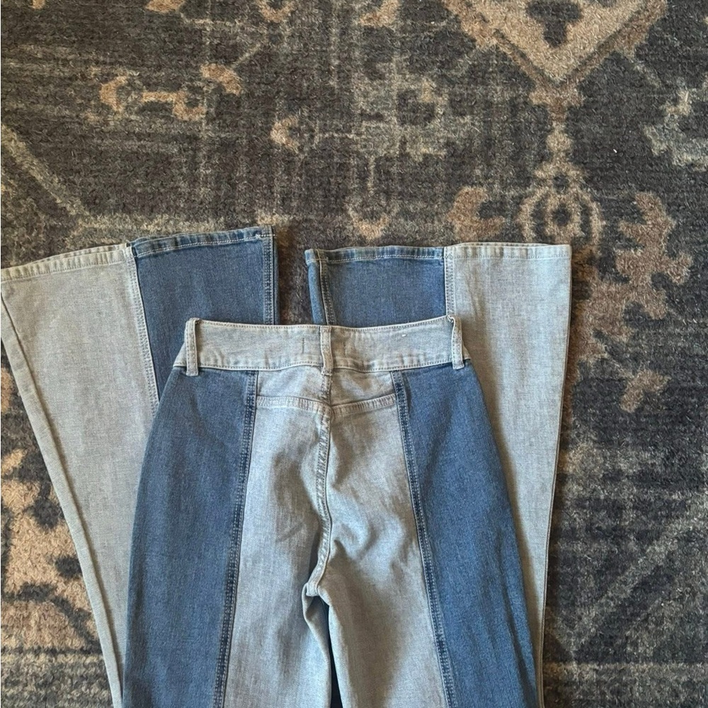 Shyanne Blue Two-Tone Flare Jeans - Picture 2 of 2